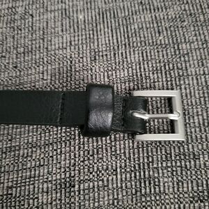 Skinny Black Belt With Silver Buckle